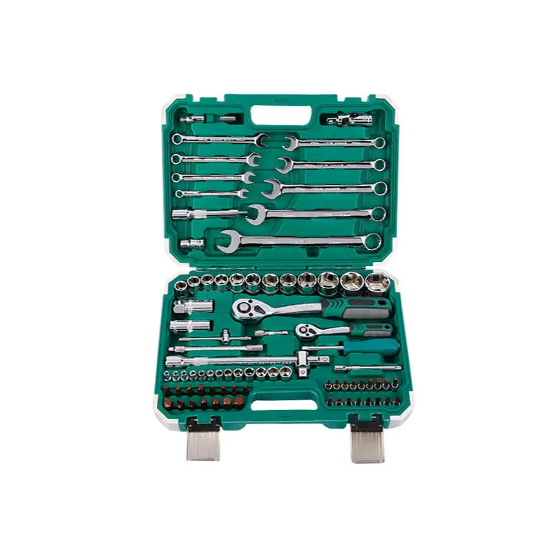 82 Pcs 1/4 Dr Car Repair Tool Box Spanner Chrome Vanadium Hand Tools and Ratchet Wrench Socket Set