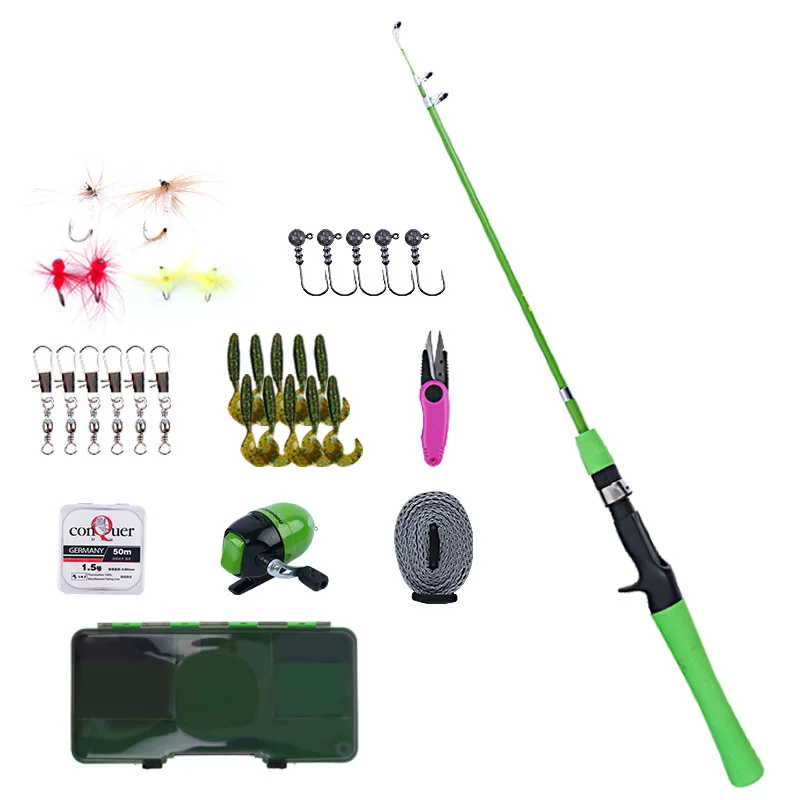 Kids Fishing Pole Portable Telescopic Fishing Rod And Reel Combo Full Kit Set Fishing Gear For Kids