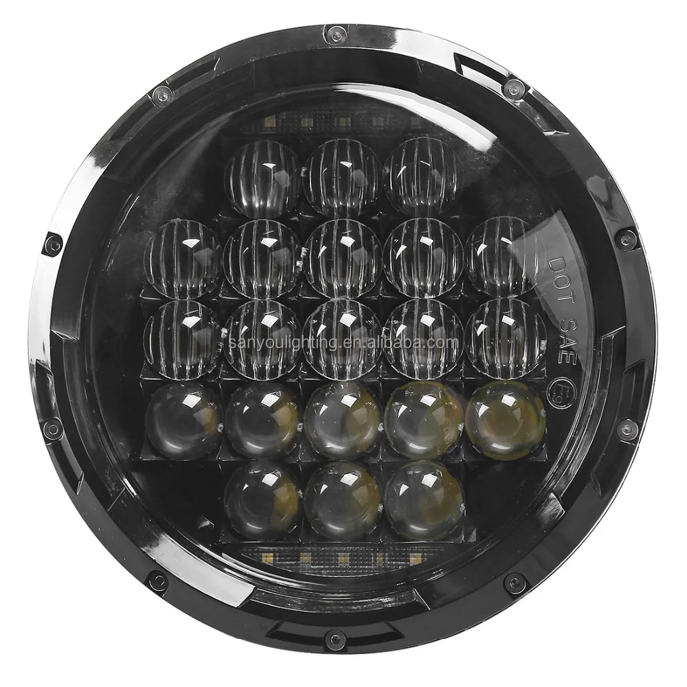 Супер яркий 7 дюймов светодиодные фары для Jeep Wrangler JK 105 Вт LED H4 фар DC10-30V Harley