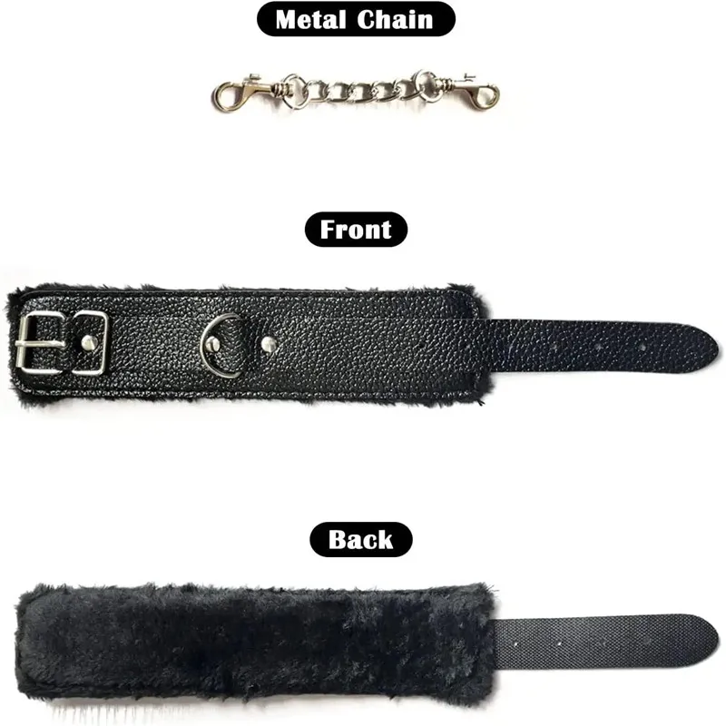 Lefeng Adjustable Erotic PU Leather Handcuffs Wrist Ankle Cuffs Bondage Restraints Adult Games BDSM Sex Toys Exotic Accessories