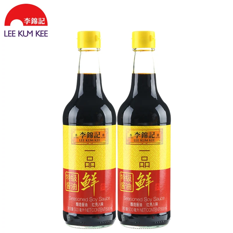 Lee Kum Kee 1 Pin Fresh 500ml*2 bottles of brewed soy sauce, braised stir-fried vegetables and light soy sauce