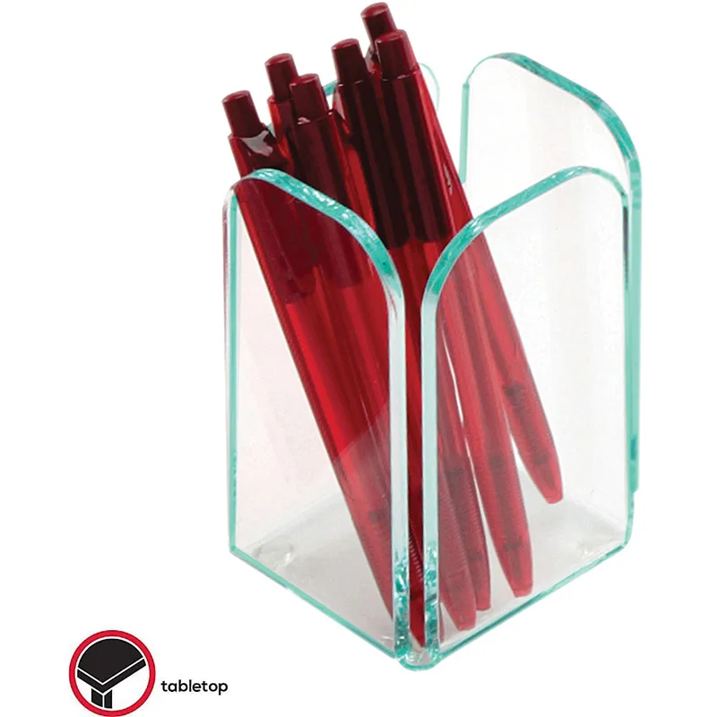 Новый дизайн, прозрачная акриловая настольная чашка для карандашей, акриловый держатель для ручек, органайзер, чашка для кистей для макияжа