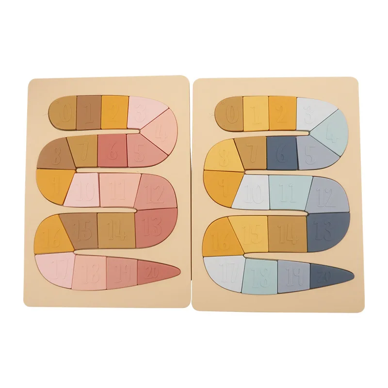High Quality Silicone Educational Toys Geometric Classification Board Snake shape Baby Color Educational toys