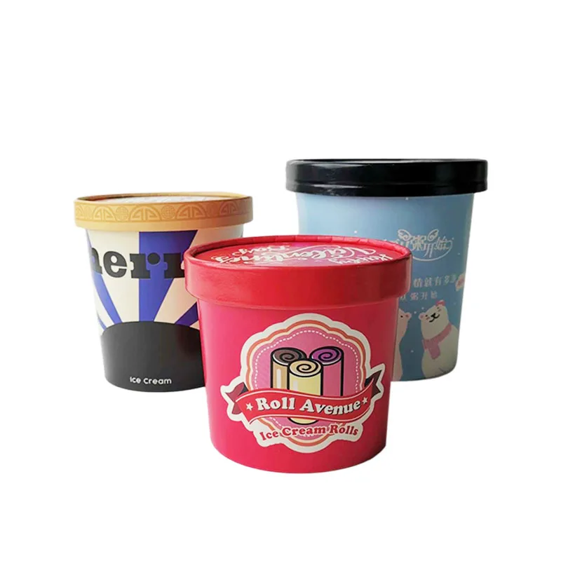 10oz 16oz 28oz disposable ice cream packaging ice cream container with lid paper ice cream cup