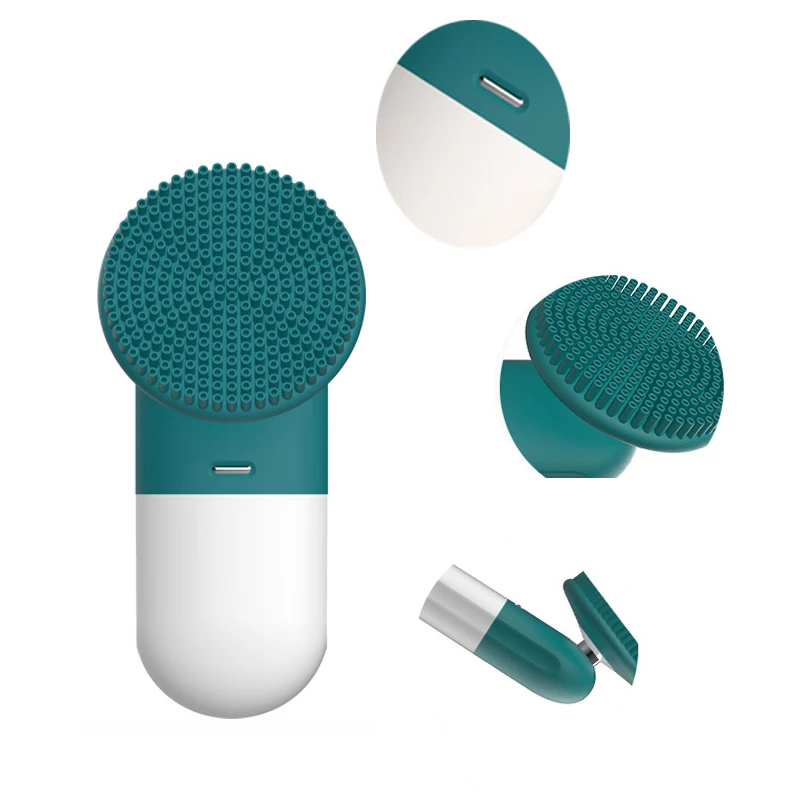 Custom Logo Mini Face Scrubber Soft Wash Facial Cleanser Silicone Korean Facial Rotary  Cleansing Brush .jpg