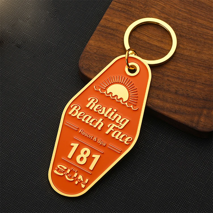 High quality zinc alloy custom hotel key plate tags or logo storage and luggage metal key chain