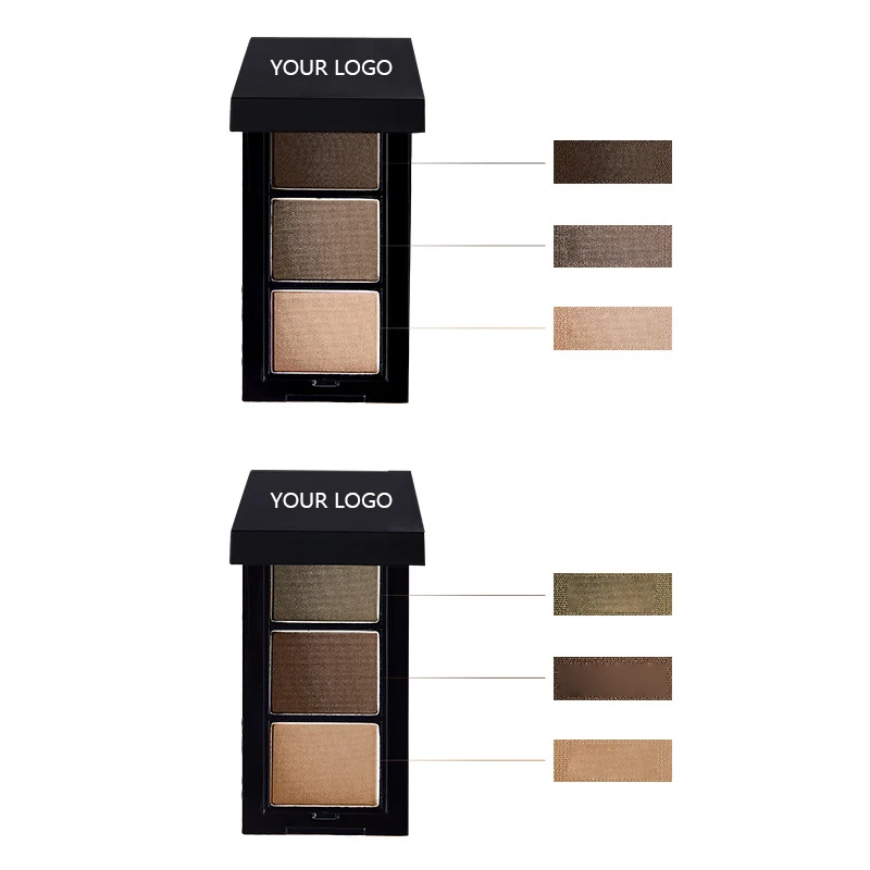 Custom Brand 3 Color Eyebrow Gel Powder OEM Waterproof Makeup Brow Powder Kits Palette