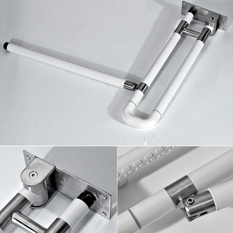 Bathroom Toilet Brush Flip-up Disability Grab Bar Safety Handles