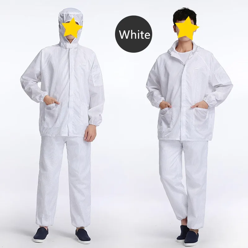 Made In China Blue White pink green yellow ESD Protection Clean Room Uniform Suit Wholesale