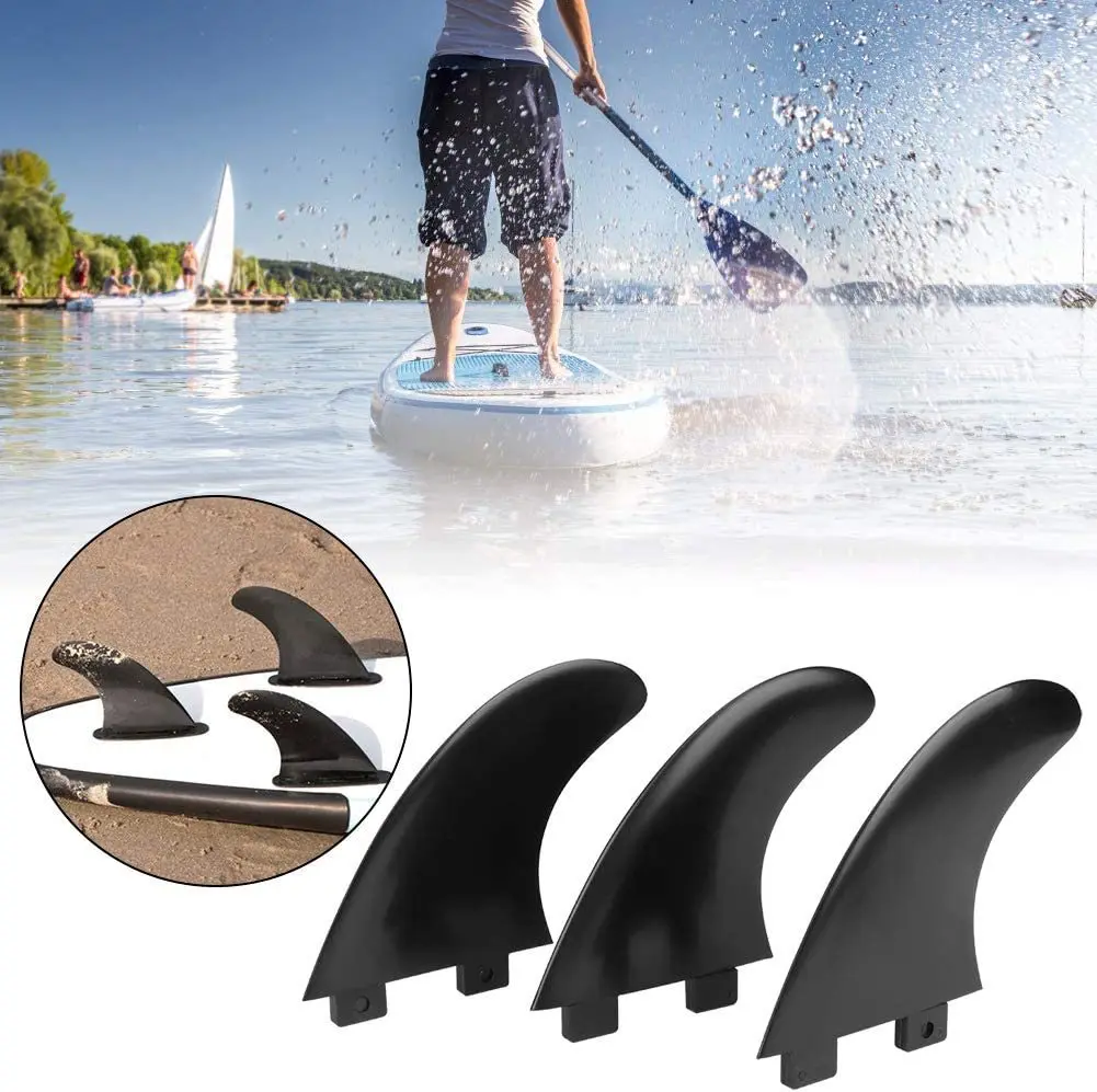 Tri Fins Set Double Tabs Plastic G1G3G5G7 3PCS/SETS Surfboard FCS Fin with Black Accessories