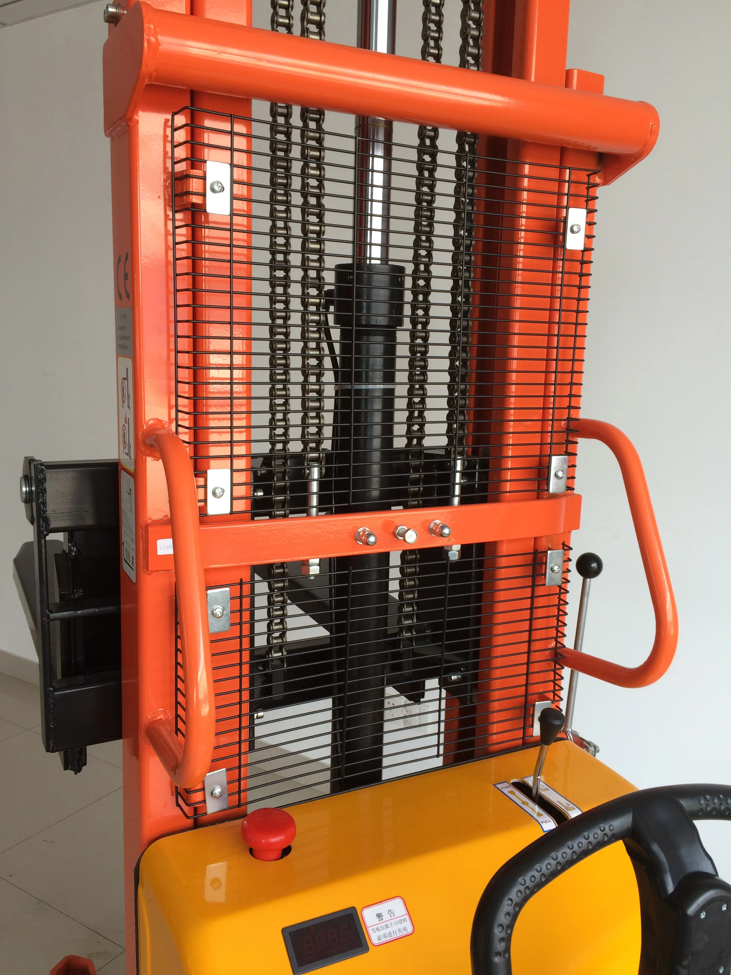 battery operated 4 wheel electric reach truck forklift truck 1 ton semi-electric pallet stacker