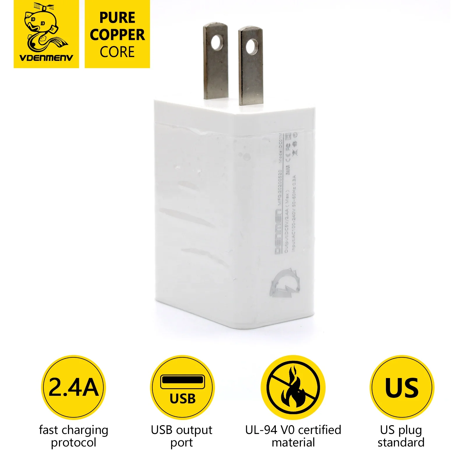 Denmen OEM ODM charger phone with box package customized cargador usb adapter usb phone charger for mobile phone laptop