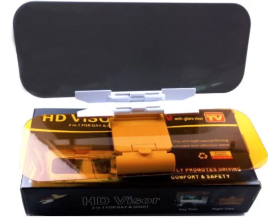 2 in 1 Car Sun Visor HD Anti Sunlight Dazzling Day Night Anti Glare Vision Driving Mirror UV Fold Flip Down Clear View