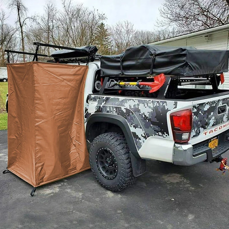 Automatic Opening Car Side Shower Tent Outdoor Foldable 420D Silver Coating Oxford Cloth