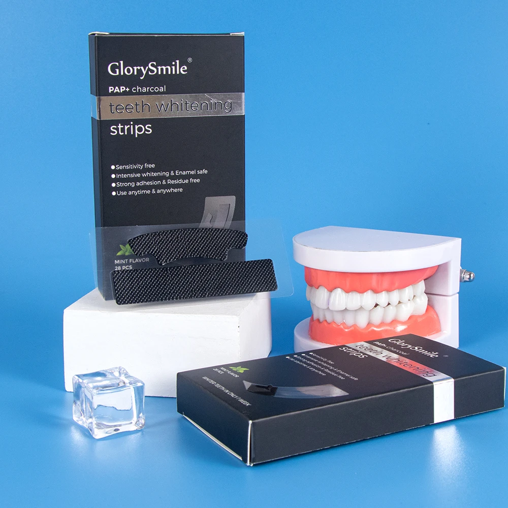 Wholesale Professional Teeth Whitening Bleaching Private Label PAP Natural Charcoal 5D Teeth Whitening Dry Strips