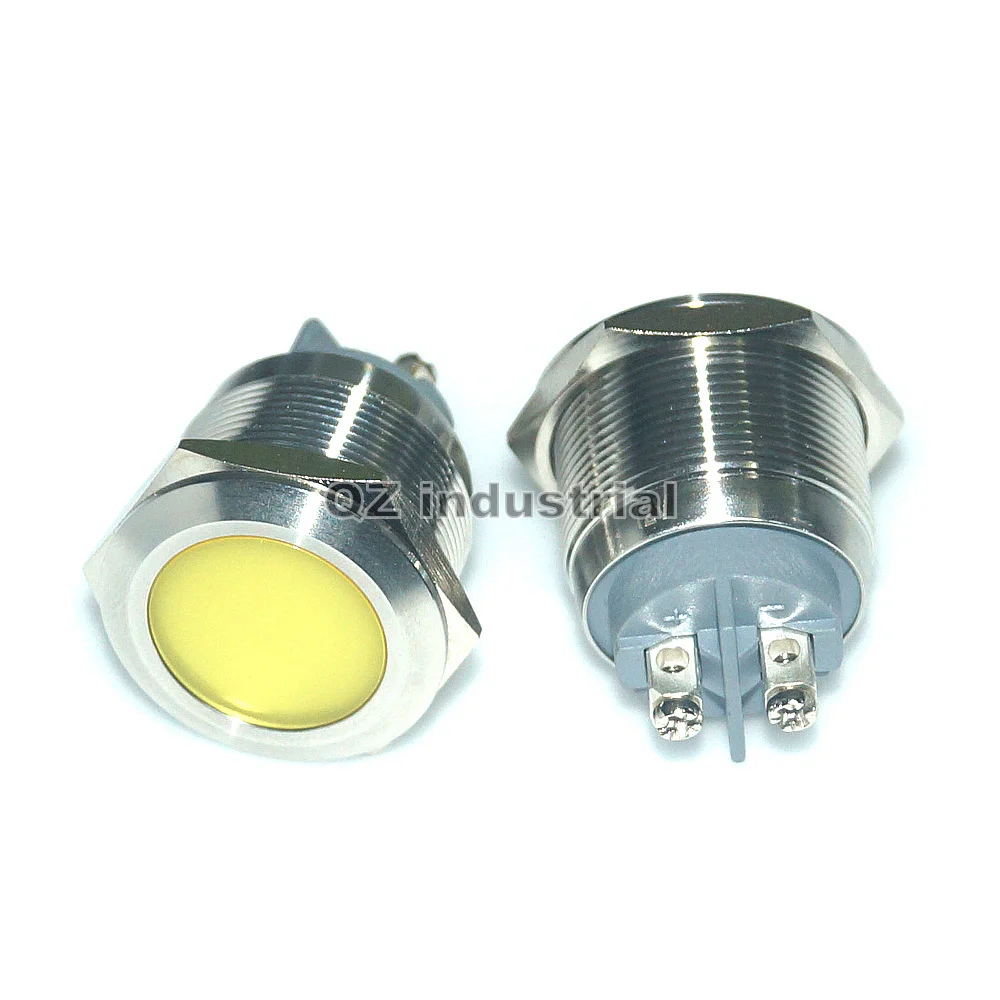 QZ Dia 25mm Metal LED Signal Pilot Lamp 3V 6V 12V 24V 36V 48V 110V 220V LED Indicator Light