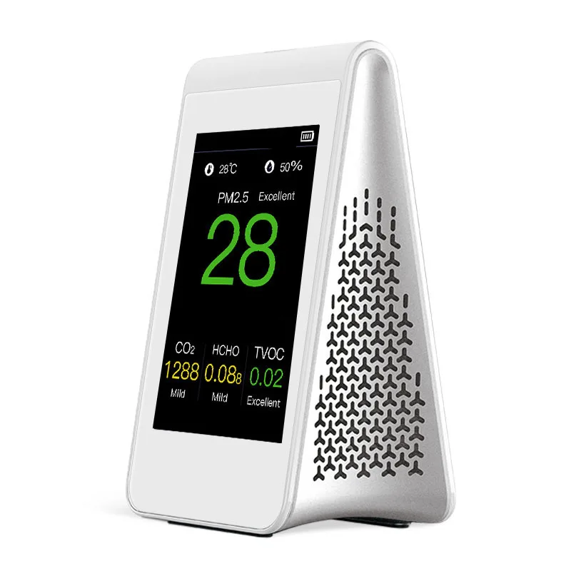 
HIKE Inhouse Air Quality Detector 6 in 1 Co2 Meter Air Particle Counter PM2.5 Sensor TVOC Meter Formaldehyde Test 