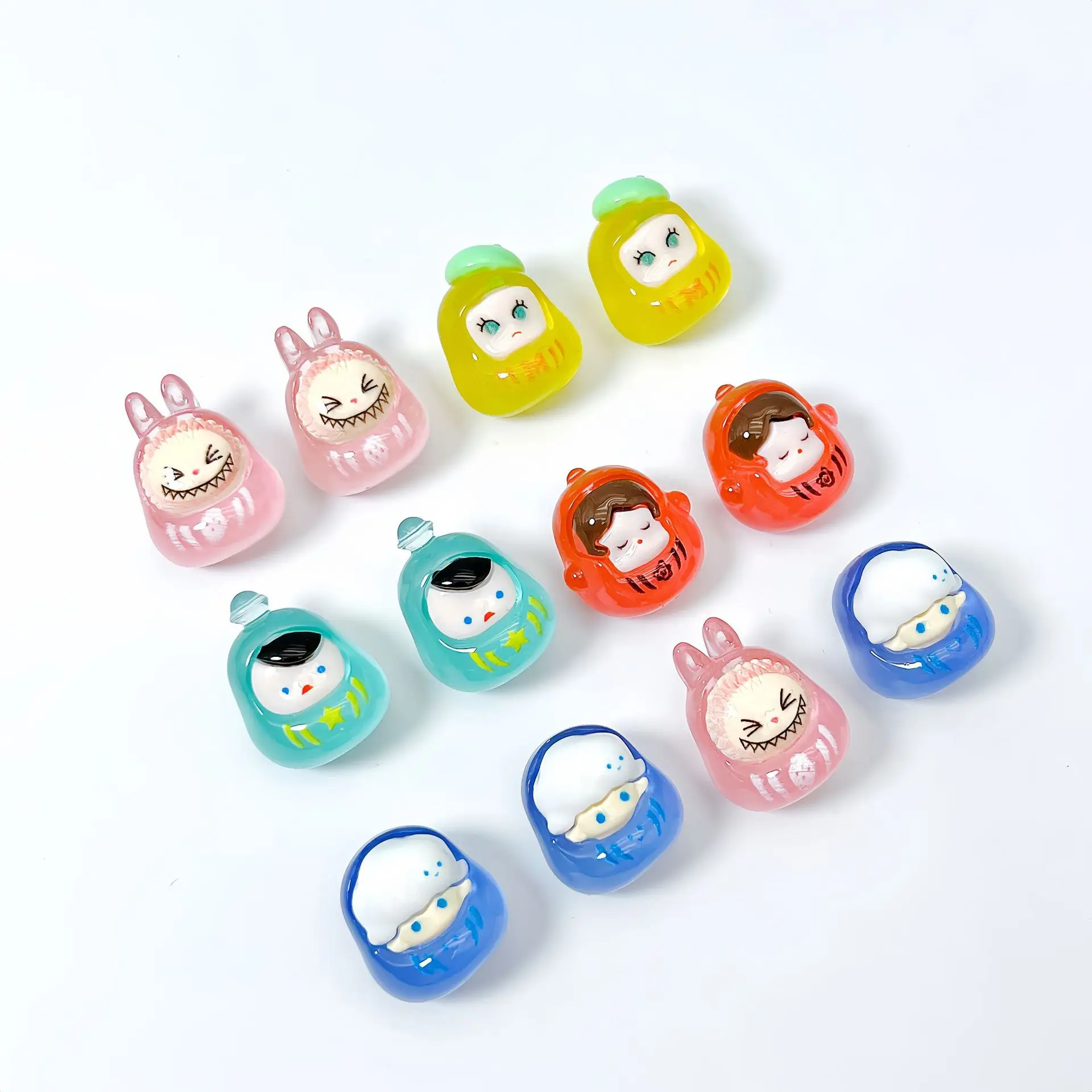 New Small Glow-In-The-Dark Sprout Diy Cream Glue Phone Case Handmade Hairpin Head Rope Resin Jewelry Accessories