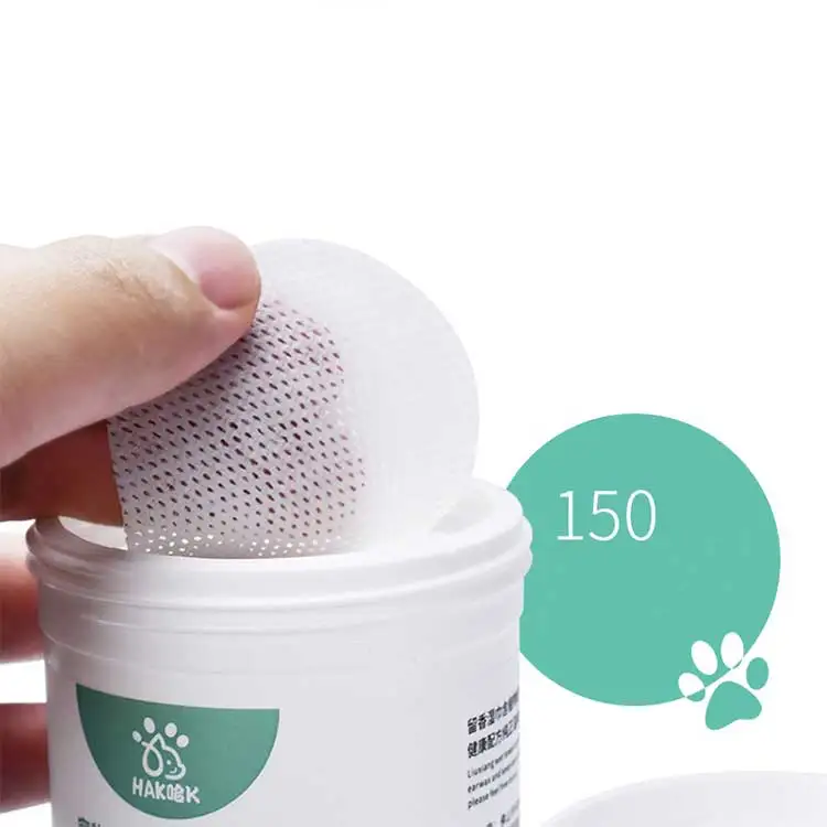 Чистящие салфетки для кошек и собак, без запаха, натуральные салфетки для чистки лица, ягодиц, глаз, ушей, лап, зубов, 150 кар в бутылке