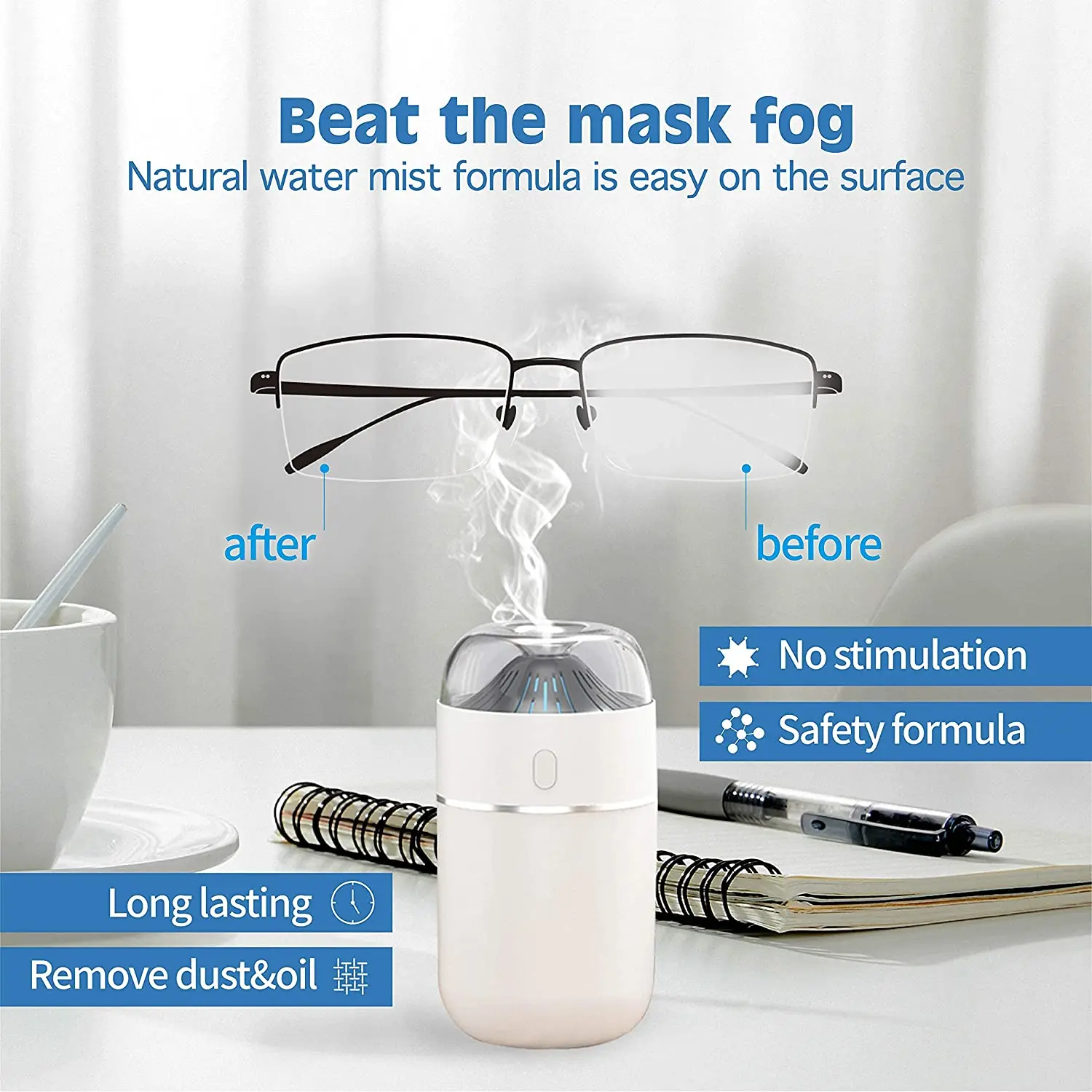 2*60ML Glasses Anti Fog Spray For Goggles Car Anti-fog Spray Lens Cleaner Antifog Eyeglass Cleaner