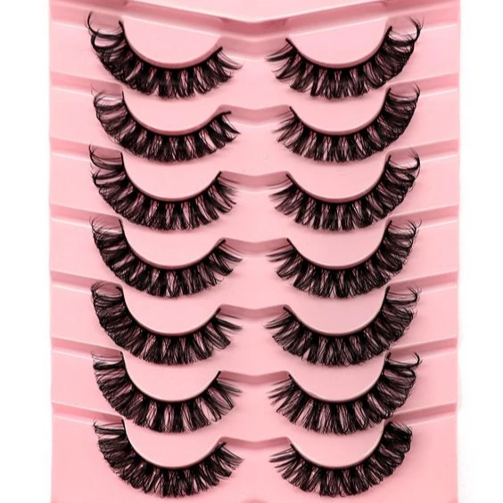 Wholesale Handmade 15mm 25mm Fluffy D Curl Volume False Mink Eye Lash Style Russian Strip Eyelash