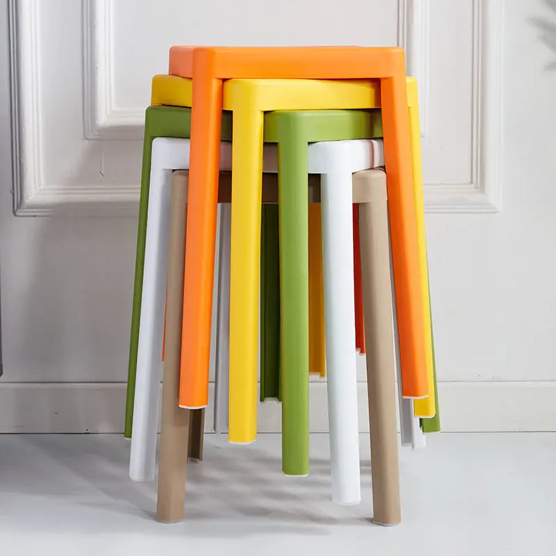 ULT-FY-HH Nordic plastic stool household thickened adult square stool simple modern living room high stackable stool