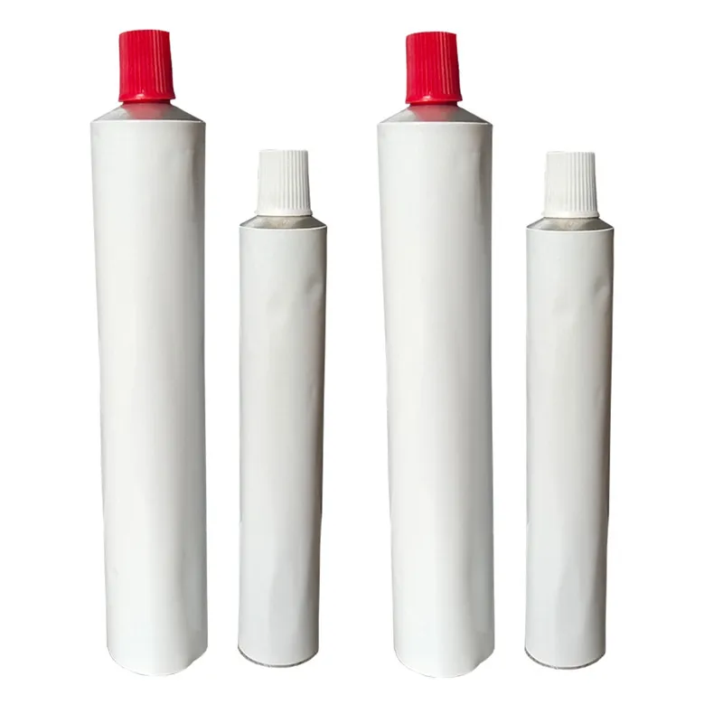 
Recyclable Metal Packaging Aluminum Soft Tubes Hand Foot Cream Glossy Matte Finish White Tubes Cosmetic with Flat Caps 