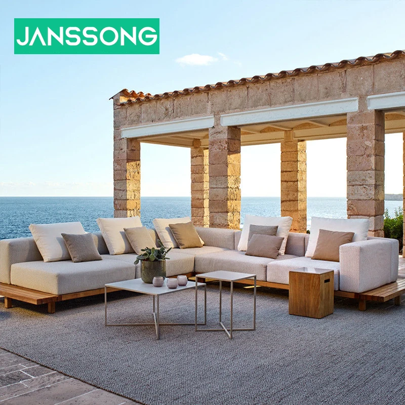 Lounge Lawn Outdoor Patio Furniture Outside Corner Garden Furniture  Luxury Teak Outdoor Sofa Sets