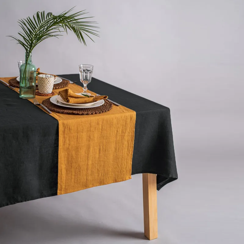140x200cm Linen Table Cloth For Hotel dining room natural linen tablecloth morden luxury Home Wholesale customizable