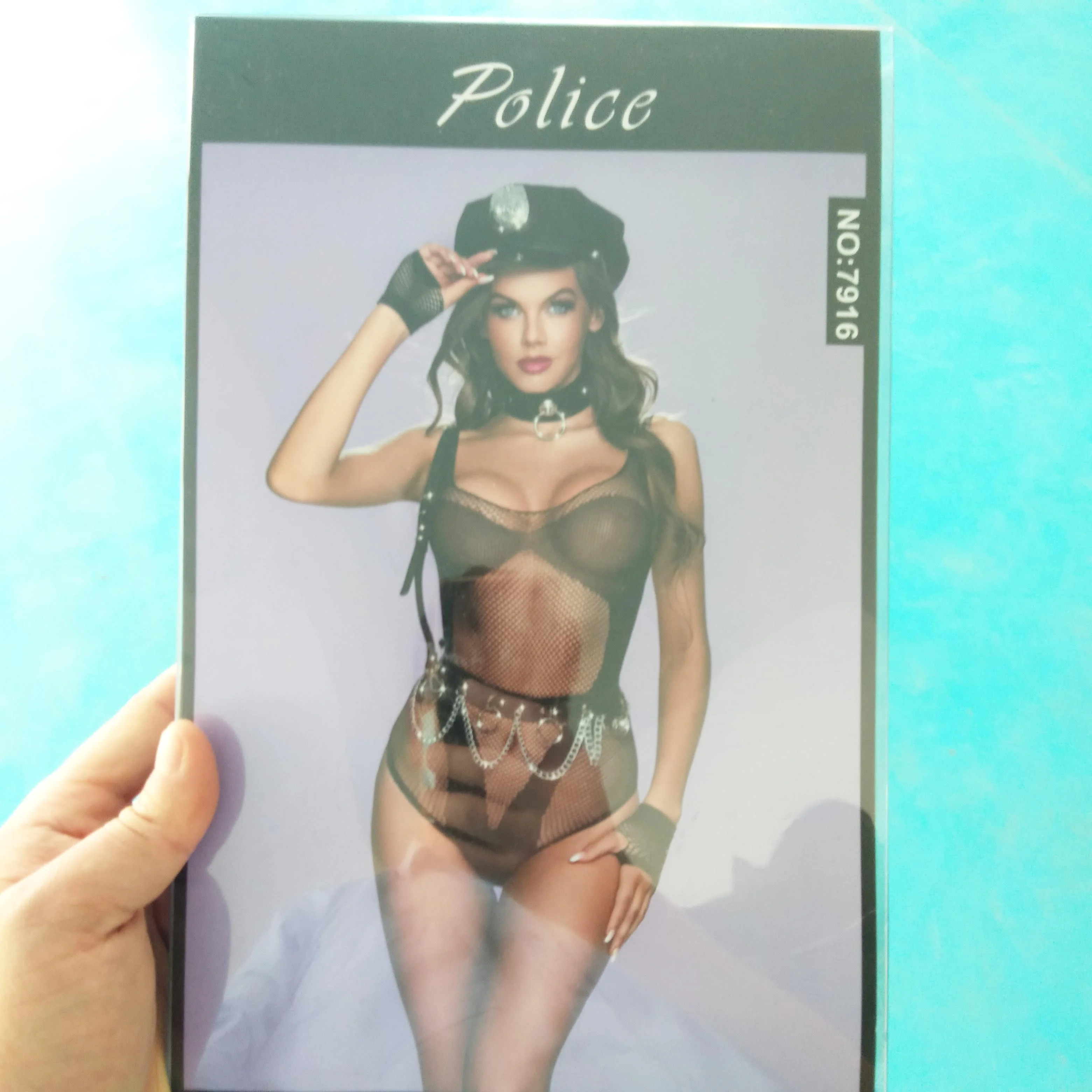 Erotic hot mesh transparent teddy lingerie sexy halloween costumes police girls uniforms for women
