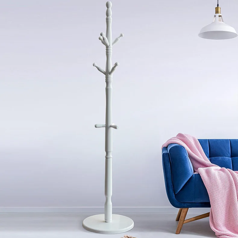 Hot sale bedroom wooden base floor-standing coat rack with base