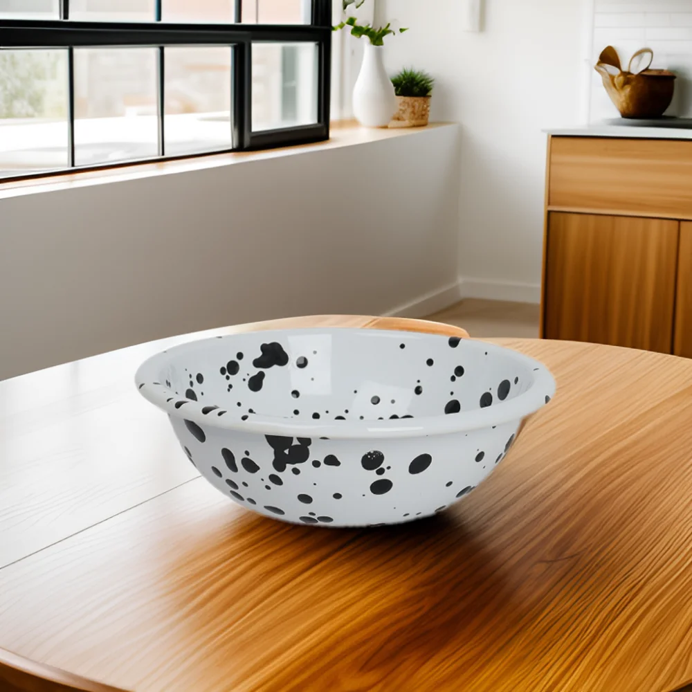 Металлическая эмалированная миска с логотипом