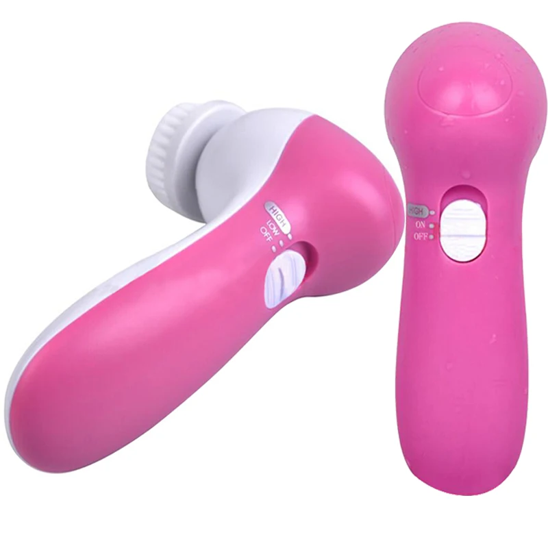 5 in 1 Beauty Equipment Electric Face Brush Battery Operate Face Massager Electric Facial Cleansing Brush
