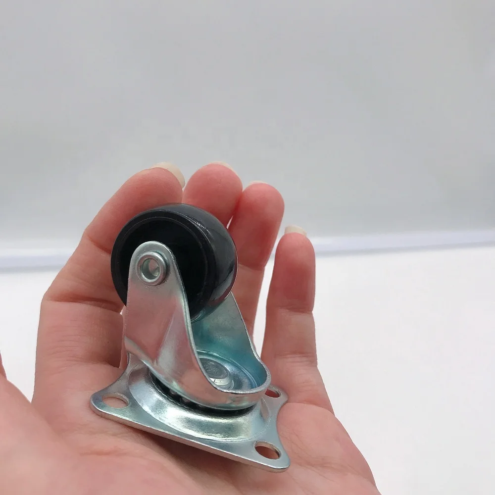 Light Duty 1 Inch Black PVC Casters Wheel 25MM Diameter Small Castor Wheel For Furniture Pulley