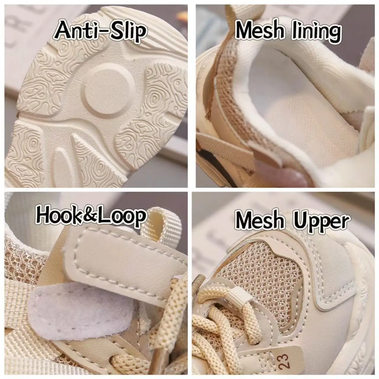 Factory Wholesale Sports Shoes For Kids Fashion Trend Children Girls Running Footwear Cheap Leather Mesh Casual Sneakers Shoes