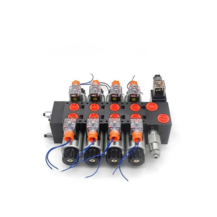 He04 series Hydraulic Split Electromagnetic Multi-way Valve Cast Iron G3/8 1/2 60l/min Used in Garbage Truck and Forklift