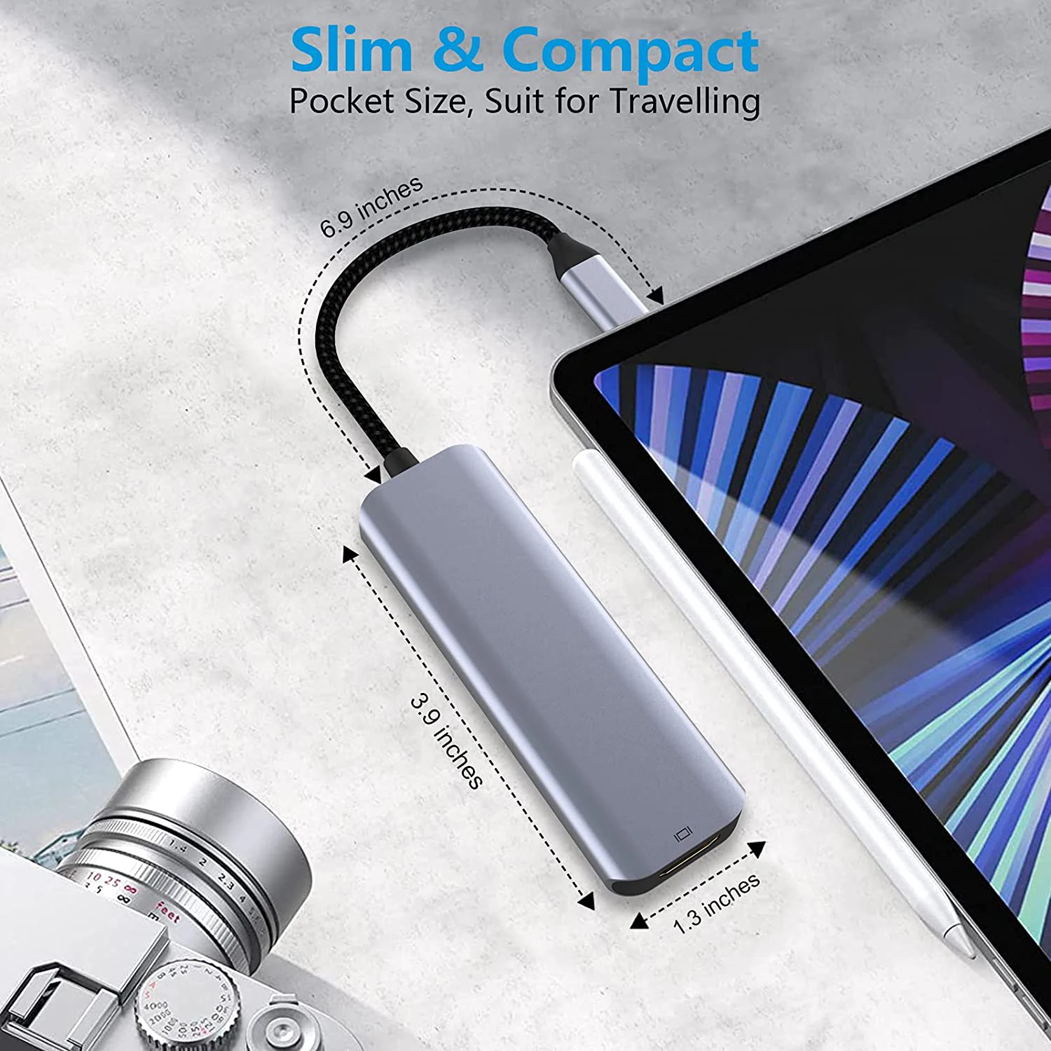 5 в 1 USB-C Hub адаптер переменного тока TF/SD кард-ридер USB-2.0 USB-3.0 USB Type-C на HDMI совместим с 3