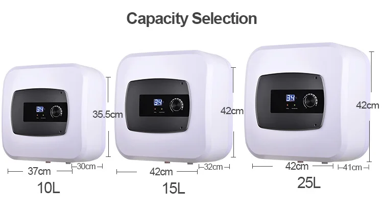 New design led display wall mounted 10L 5.65gallon 1.5kw mini tank under storage electric water heater