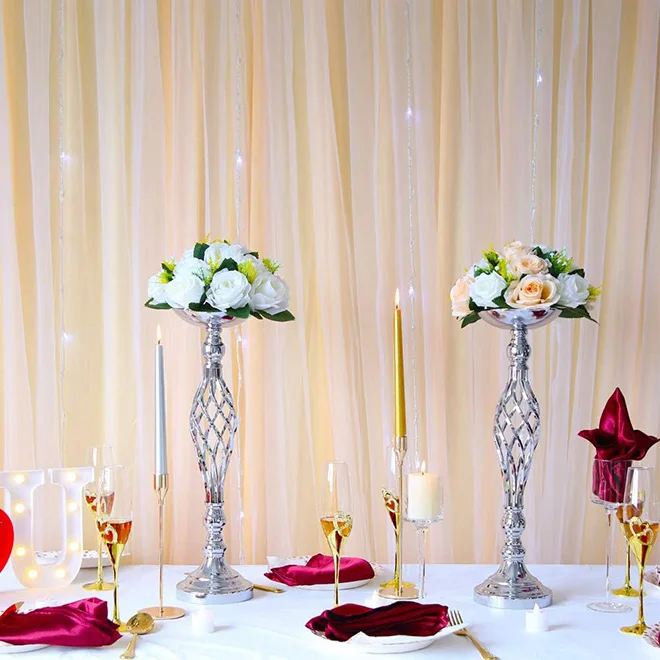 NEW ARRIVAL Metal Flower Vase Wedding Party Flowers Centerpieces for Table Tall Candle Holder for Pillar Candle