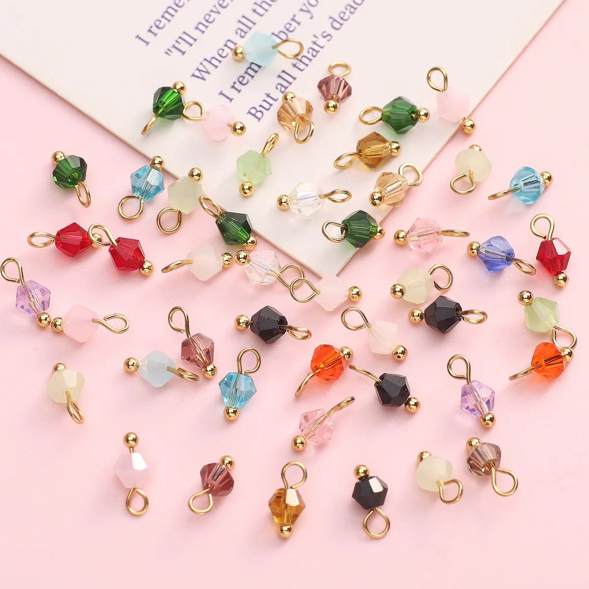 4MM faceted Glass Crystal Stone Charms Accessories Handmade DIY glass Bead Charms for DIY Bracelets Necklace jewelry making