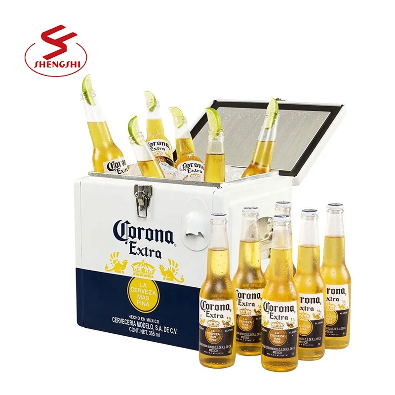 15 liter vintage corona metal ice cooler cooling box