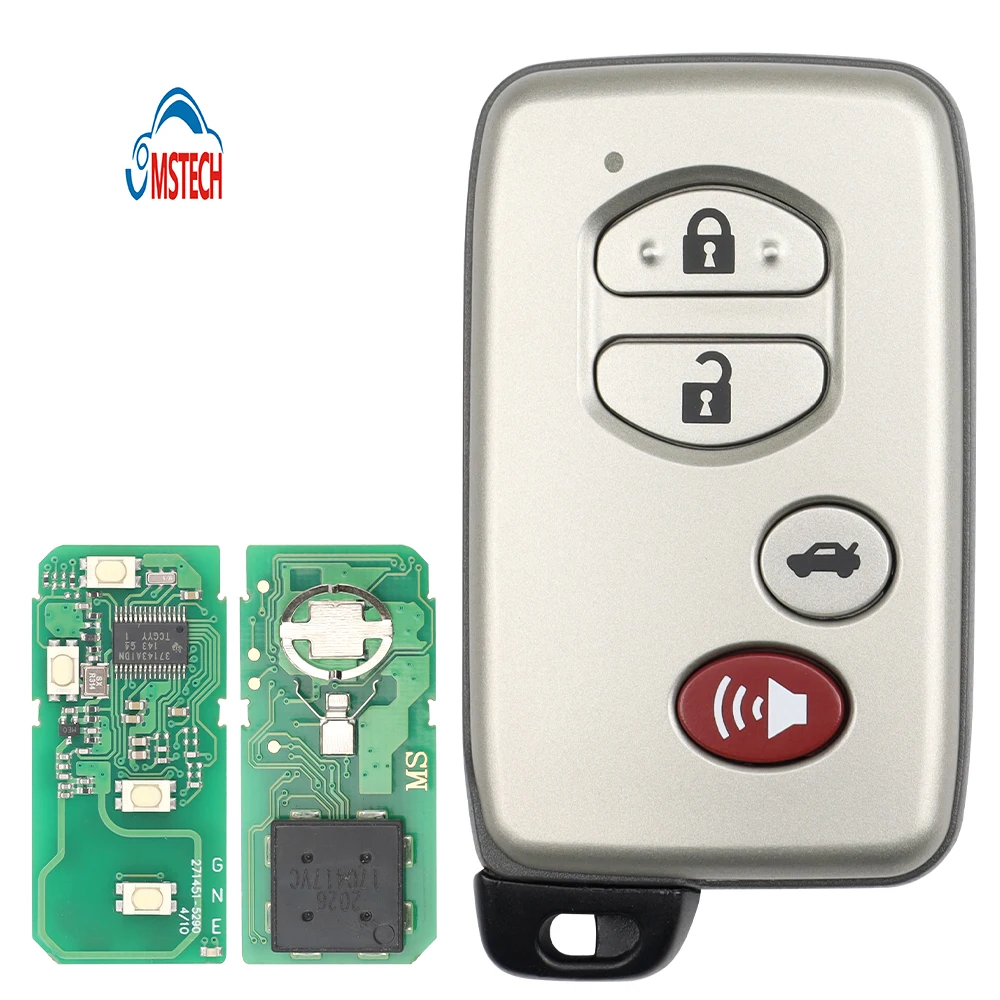 MS 3+1Buttons FCCID HYQ14AACX Board Trunk 5290 314.4mhz Smart Car Remote Key for Toyota Vehicle Replacement Blank Fob