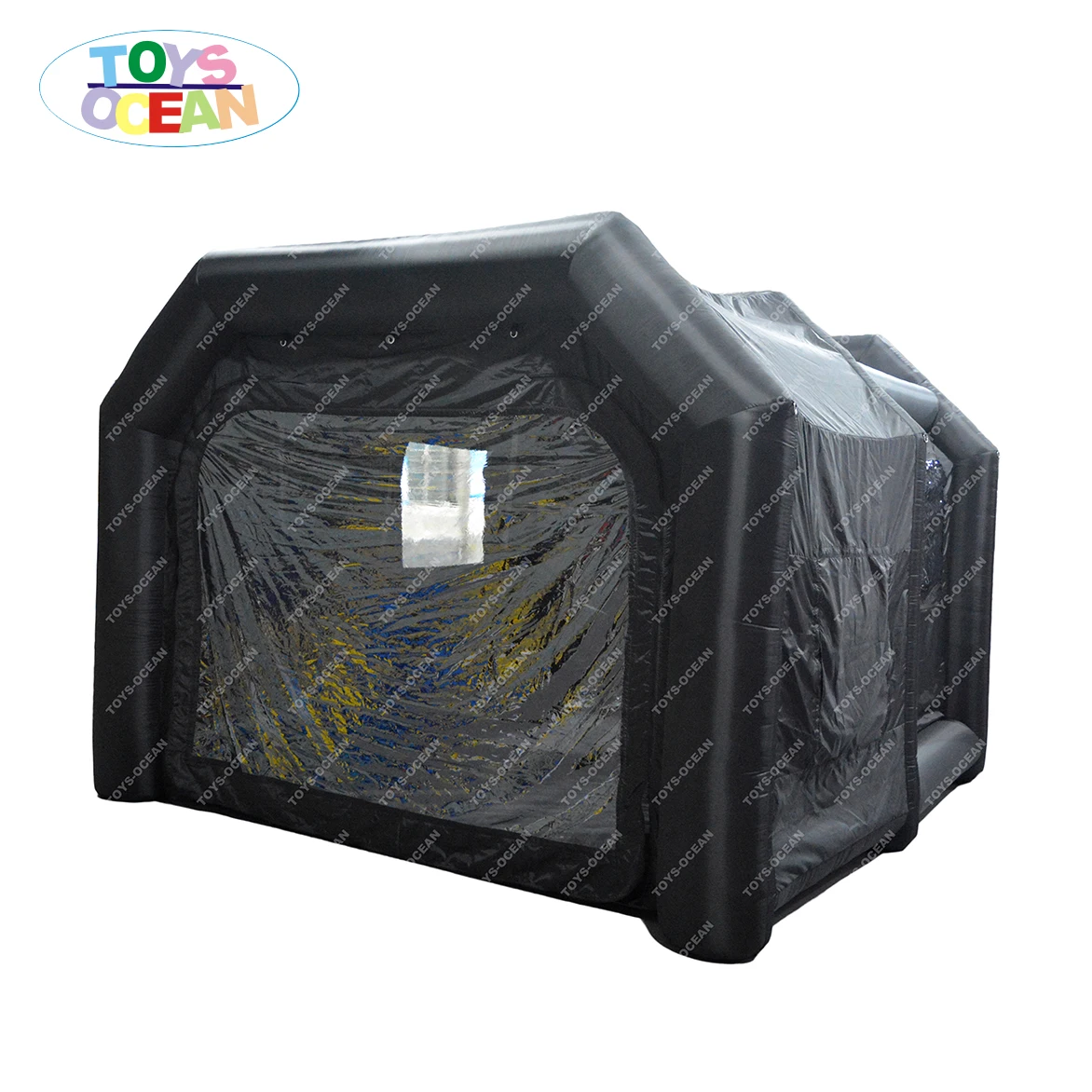 mini black portable spray paint inflatable car spray booth car repair mobile paint tent