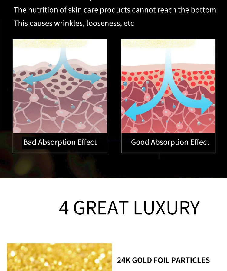 Oem Whitening Moisturizing Anti Aging Anti Wrinkle Private Lable Face 24K Gold Serum Set