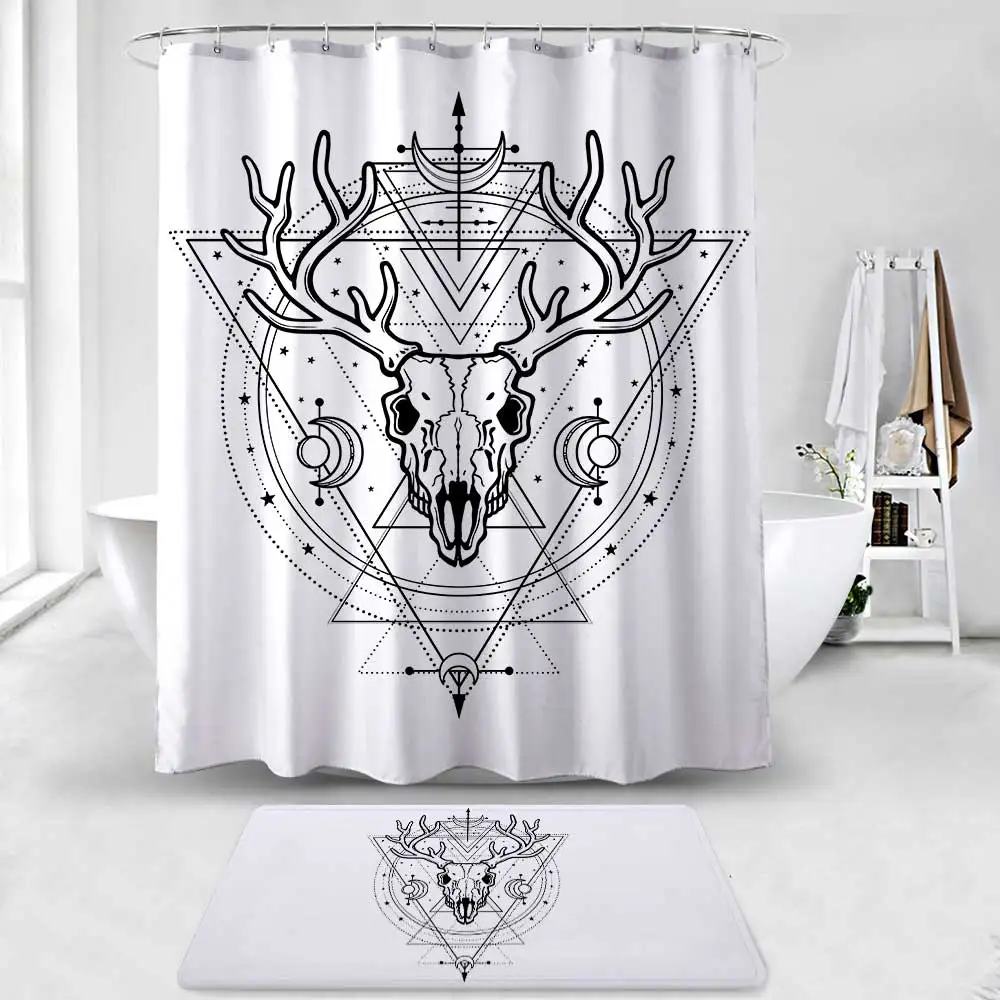 Amazon 3D Shower Curtain Liner Mildew Resistant Anti- Bacterial Polyester PVC Hook ,shower Curtain Strap The Public Multi-color