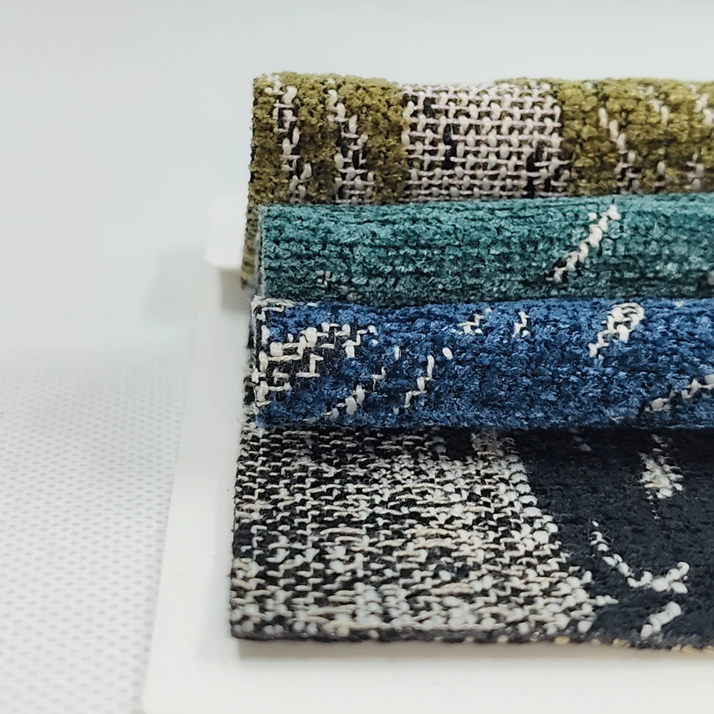 sofa fabric leather polyester 645gsm In-stock Breathable linen upholstery fabric for chair mattress medium weight jacquard