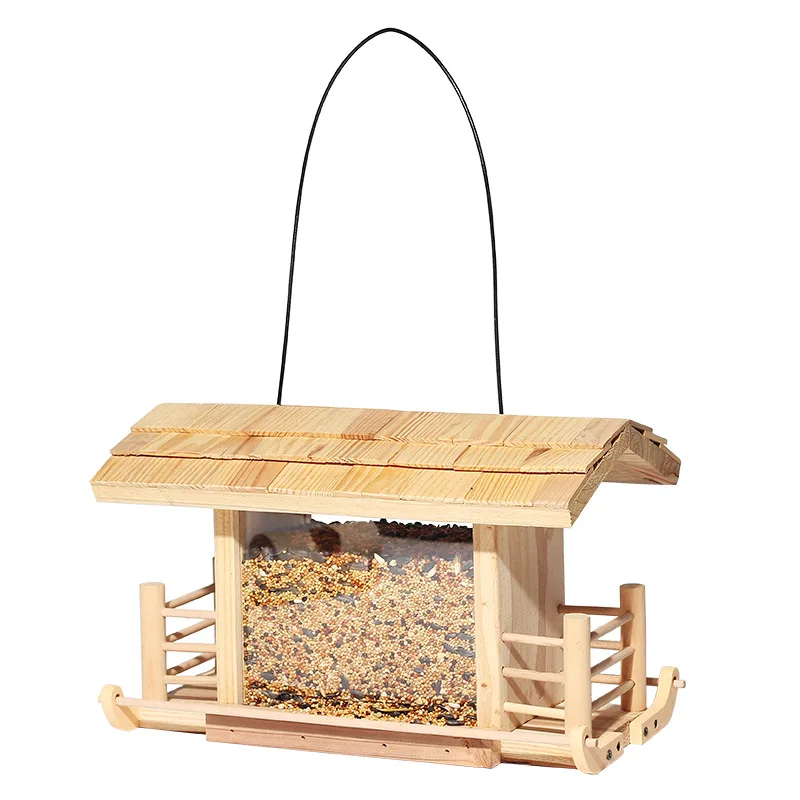 
Feeding bird feeder outdoor hanging balcony wild bird feeder rainproof villa bird food box 