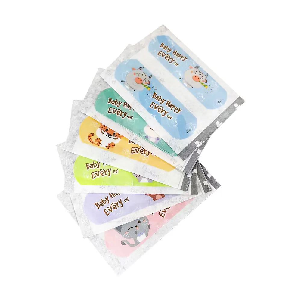 Hynaut customized PE Customized Band-aid Cartoon Wound Plaster printing cute fabric adhesive band aid plaster wound