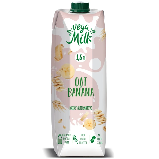 
Молочный напиток на основе банана Vega молоко 