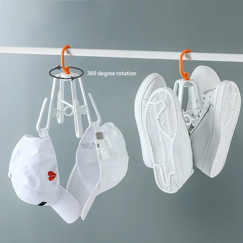 Double Shoe Rack Plastic Shoe Hanger, 360 Degree Carton Wardrobe Single Shoes Storage Rotating Plastic Hot Selling Folding 2pcs